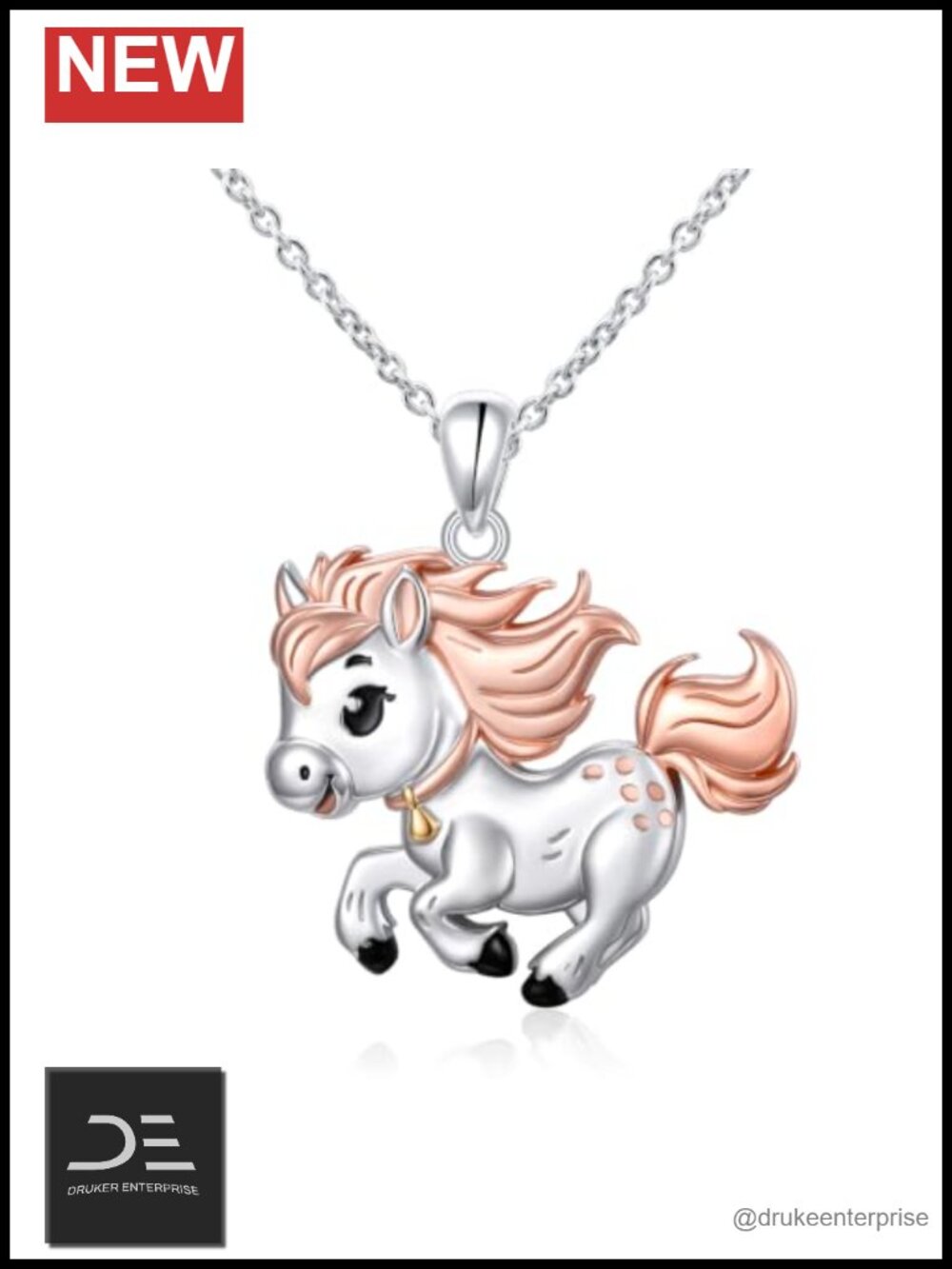 925 Sterling Silver Horse Pendant Necklace Animal Jewelry Gift